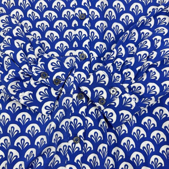 Boden Dress Women’s Julia Long Sleeve Knit Shirtdress Size 8 Blue Geometric - Picture 7 of 15